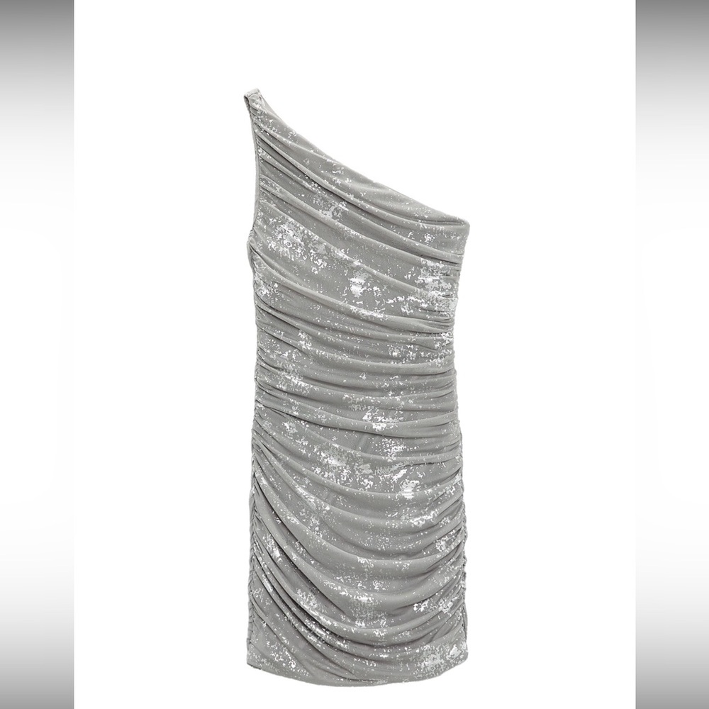 NWT Zara Silver Asymmetrical Tulle Dress